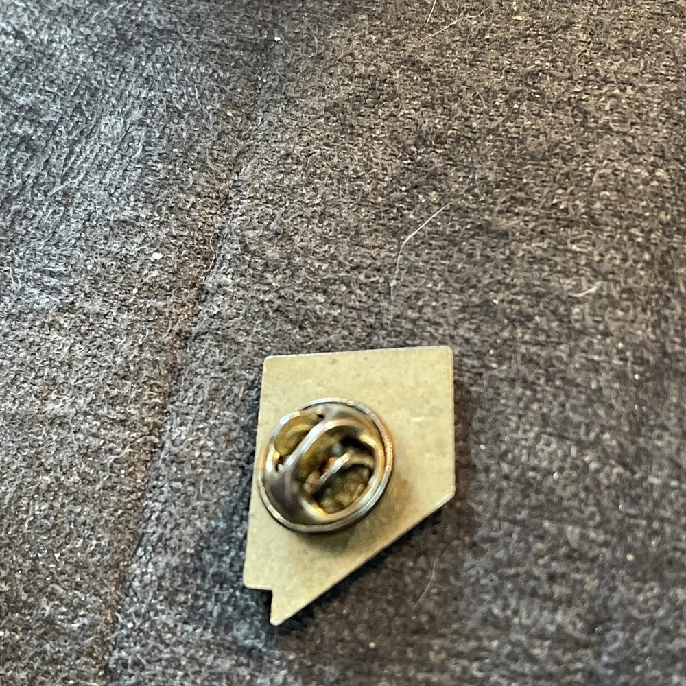 VTG Lapel Pinback Hat Pin Gold Tone Nevada State Shaped